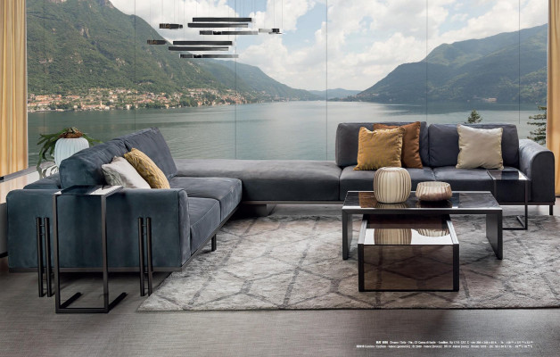 Living room furniture L-shape Sofa for Living room Coffee table Solid wood sofa design 2-piece