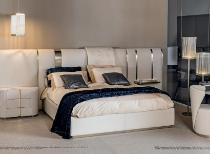 Bedroom Bed Bedside table with drawers Furniture Italian Furnishings 3pcs
