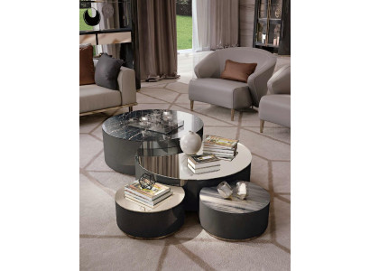 Coffee table Living room Sofa Designs Italian Furniture Bizzotto stainless steel Round