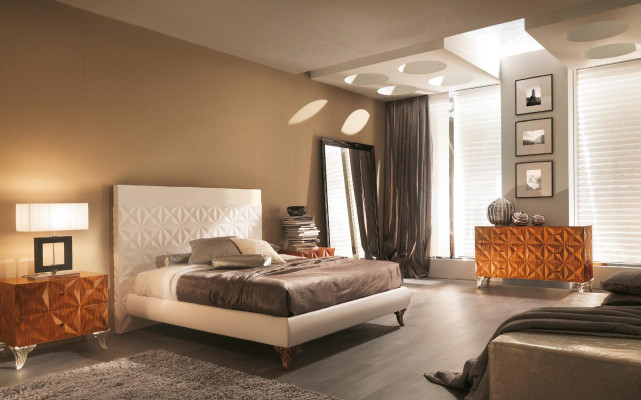 Beds Design Furniture Furnishings 3 pcs. Bedroom Set Bed with 2 bedside tables