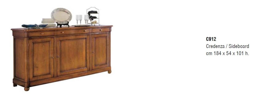 Sideboard Sideboard Drawer Display case Living room Wood Buffet Cabinet Furniture Italy