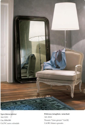 Living room Chair 1 Seater Armchair Wood Luxury Class Furniture Design Mirror 2pcs new