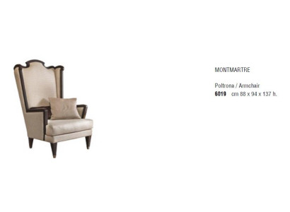Design Armchair Wing Chair Italian Furniture Upholstery Sofa 1-Seater with Textile