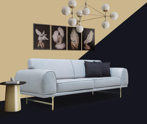 Black & White Couch Set 3+3 Seater Stylish Single Seater Armchair Sofas
