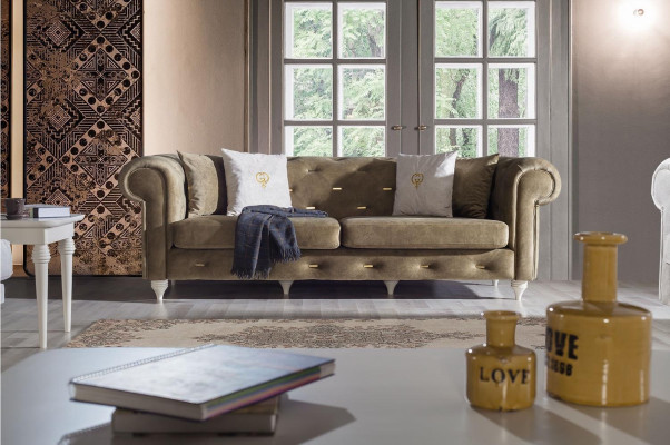Stylish living room sofa set Dreistzer 2-Seater luxury armchair couch