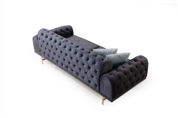 Blue three-seater luxury 3-seater couch living room 3-seater upholstered sofas
