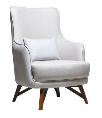 White Relax Chair Designer Modern Living room Armrests Single Seater
