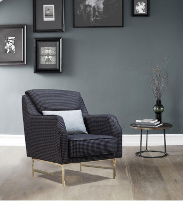 Gray upholstered armchair stainless steel single seater living room armchair new