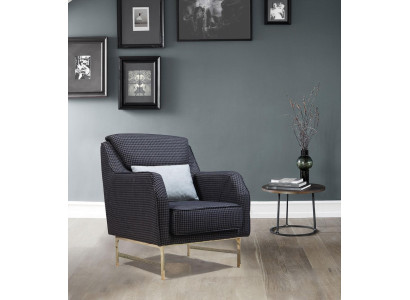 Gray upholstered armchair stainless steel single seater living room armchair new