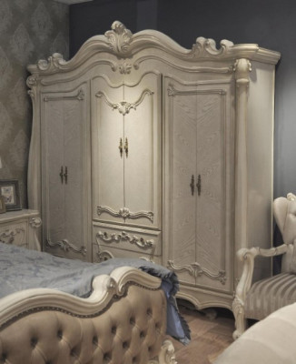 Classic r Antique Style Wardrobe Wardrobe Wood Coat rack Bedroom Baroque