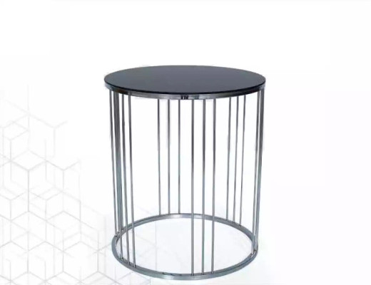 Side table Living room Furniture Material Stainless Steel Black Design Modern