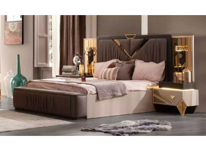 Complete e bedroom furniture set 4-piece bedroom bed double bed beige