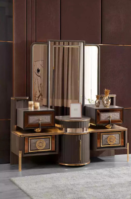 Luxury Dressing Table Console Dressing Table Wood Modern Gray