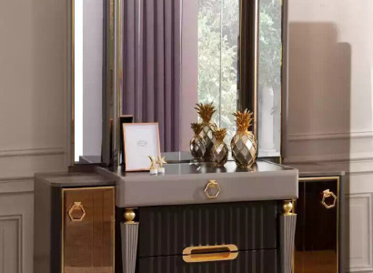 Bedroom Dressing table Chest of drawers Dressing table Console table Wood Gray