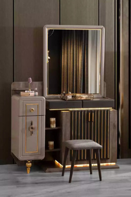 Modern dressing table dressing table console table luxury wood design grey