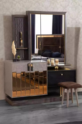 Dressing table Dressing table Console table Console Luxury Wood Design Gray