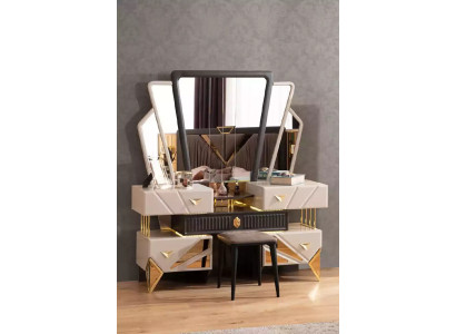 Luxury Dressing table Mirror Dressing Table Console Table Wood Beige Design