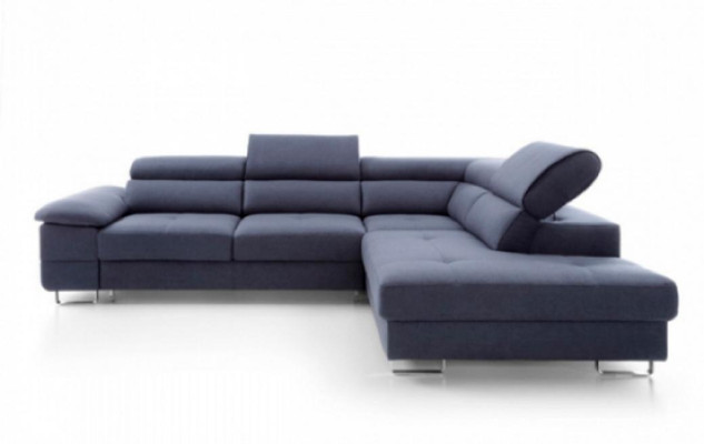 Corner suite Corner sofa L-shape fabric sofa Couch Sofa Blue upholstered sofa Seat