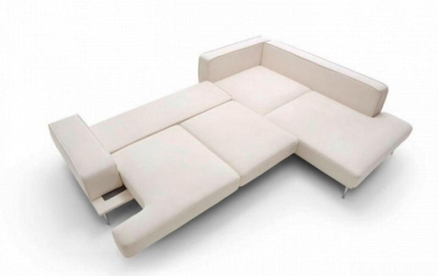 Modern Design Corner sofa Upholstered sofa L-shape Fabric sofa Couch Sofa Beige Bed function