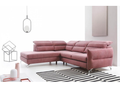 Fabric sofa Pink Corner suite Corner sofa Bed function L-shape upholstered sofa new