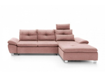 Sofa Corner suite Corner sofa L-shape Fabric sofa Couch Pink Upholstered sofa Seat