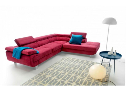 Fabric sofa red Corner suite Corner sofa Bed function L-shape upholstered sofa new