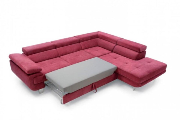 Fabric sofa red Corner suite Corner sofa Bed function L-shape upholstered sofa new