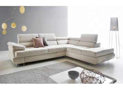 Fabric sofa Corner suite Corner sofa Bed function L-shape Beige upholstered sofa