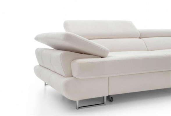 Fabric sofa Corner suite Corner sofa Bed function L-shape Beige upholstered sofa