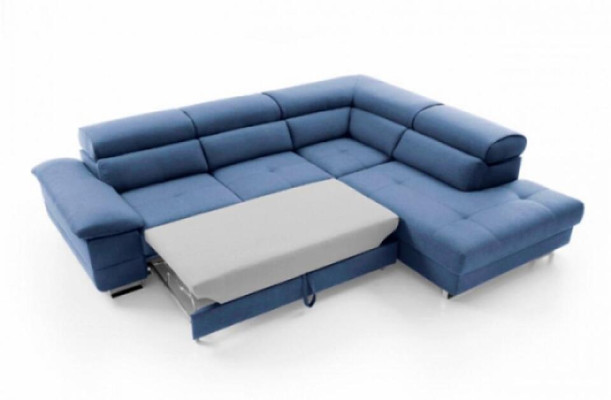Corner suite Corner sofa L-shape fabric sofa Couch Sofa Blue upholstered sofa Seat