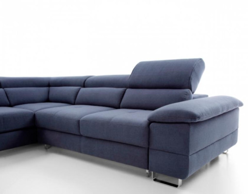 Corner suite Corner sofa L-shape fabric sofa Couch Sofa Blue upholstered sofa Seat