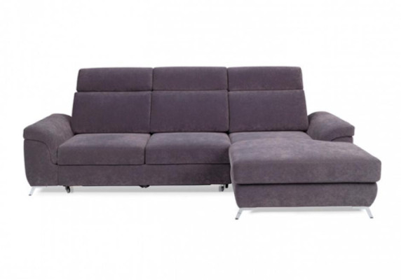 Fabric sofa Corner suite Corner sofa L-shape Purple upholstered sofa Lying surface