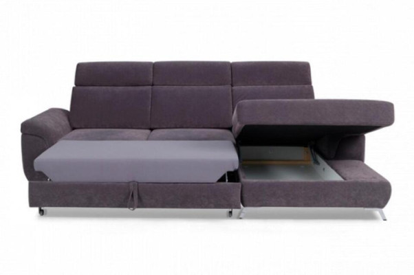 Fabric sofa Corner suite Corner sofa L-shape Purple upholstered sofa Lying surface