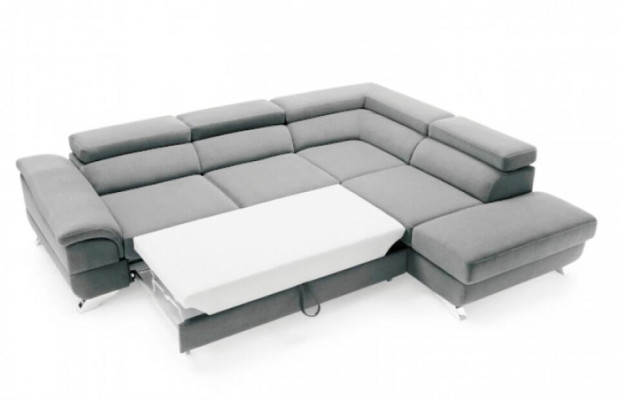 Orange fabric sofa Corner suite Corner sofa Lying surface L-shape Bed function