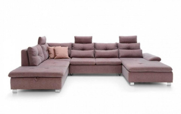 Living landscape Large sofa XXL U-shape Corner sofa Fabric sofa Lila Furniture