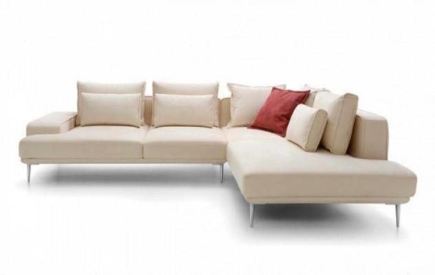 Modern Design Corner sofa Upholstered sofa L-shape Fabric sofa Couch Sofa Beige Bed function