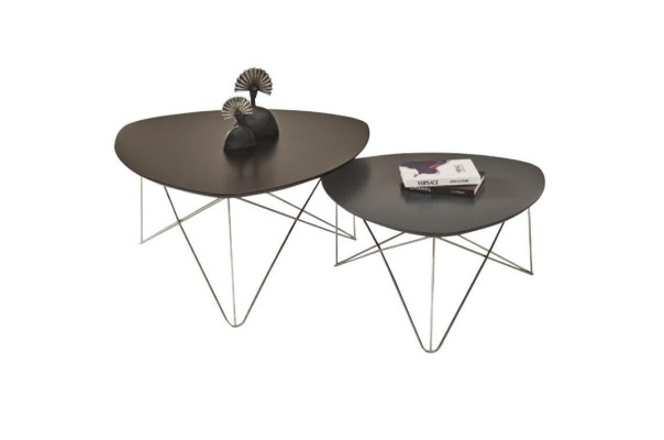 Group Coffee table Side table Coffee table Gray 2-piece Set Table Wood