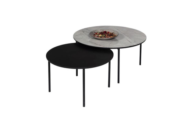 Coffee table Group Coffee table Side table Black Set Table Wood 2-piece