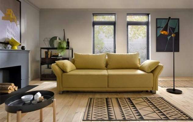 Three Seater Sofa 3 Seater Fabric Sofa Yellow Couch Upholstered Sofa Bed function