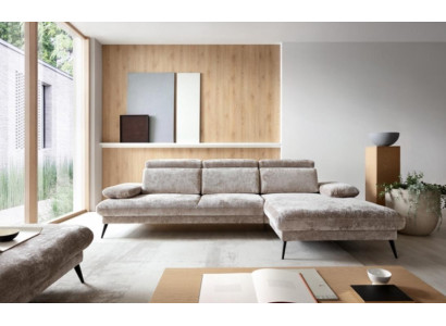 Design Sofa Corner suite Corner sofa L-shape Fabric sofa Couch Gray Upholstery