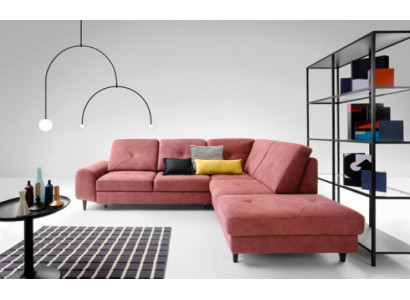 Corner sofa Upholstered sofa Corner suite Pink L-shape fabric sofa Couch Sofa Furniture