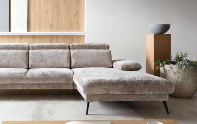 Design Sofa Corner suite Corner sofa L-shape Fabric sofa Couch Gray Upholstery