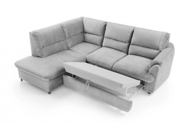Sofa Corner suite Corner sofa L-shape Fabric sofa Couch Blue Upholstered sofa Seat