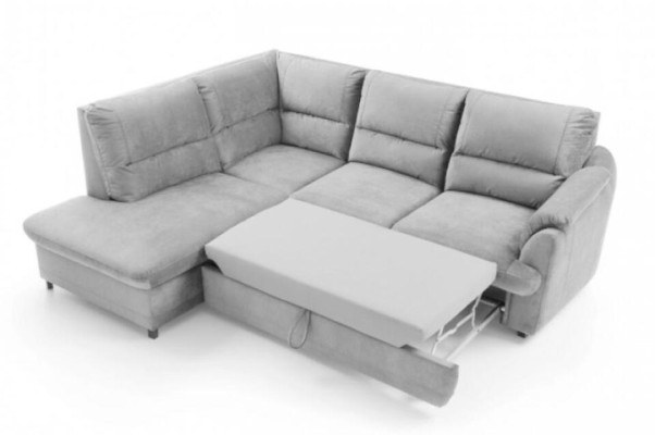 Sofa Corner suite Corner sofa L-shape Fabric sofa Couch Blue Upholstered sofa Seat