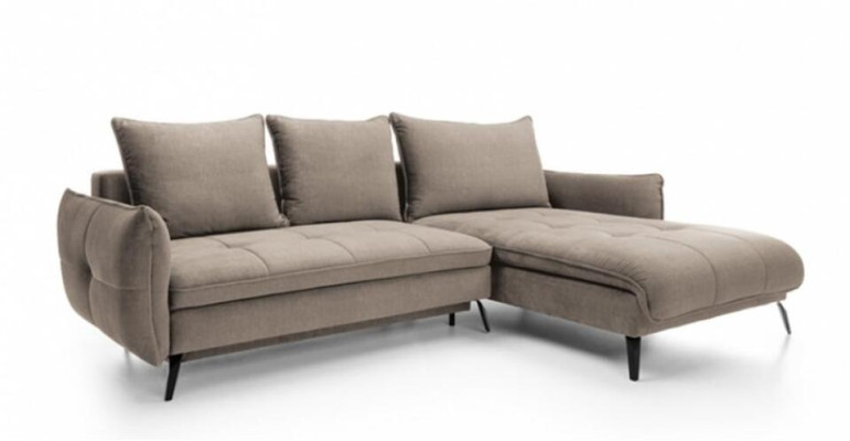 Design Sofa Corner suite Corner sofa L-shape Fabric sofa Couch Gray Upholstery