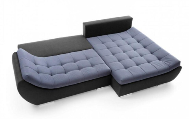 Fabric sofa Corner suite Corner sofa Lying surface L-shape Blue upholstered sofa