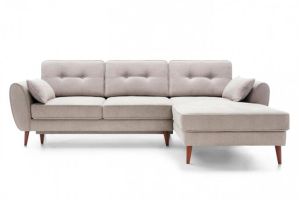 Fabric sofa Corner suite Corner sofa L-shape Gray upholstered sofa Lying surface