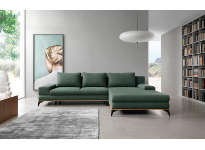 Upholstered sofa green Corner suite Corner sofa L-shape fabric sofa Couch Sofa Furniture