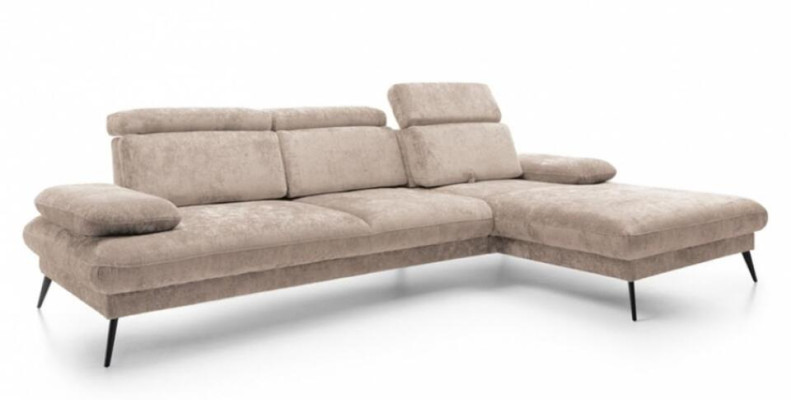Design Sofa Corner suite Corner sofa L-shape Fabric sofa Couch Gray Upholstery