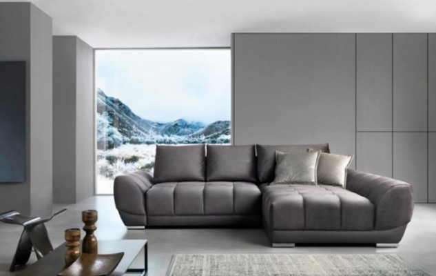 Upholstered sofa Corner suite Gray Corner sofa L-shape fabric sofa Couch Sofa Fabric